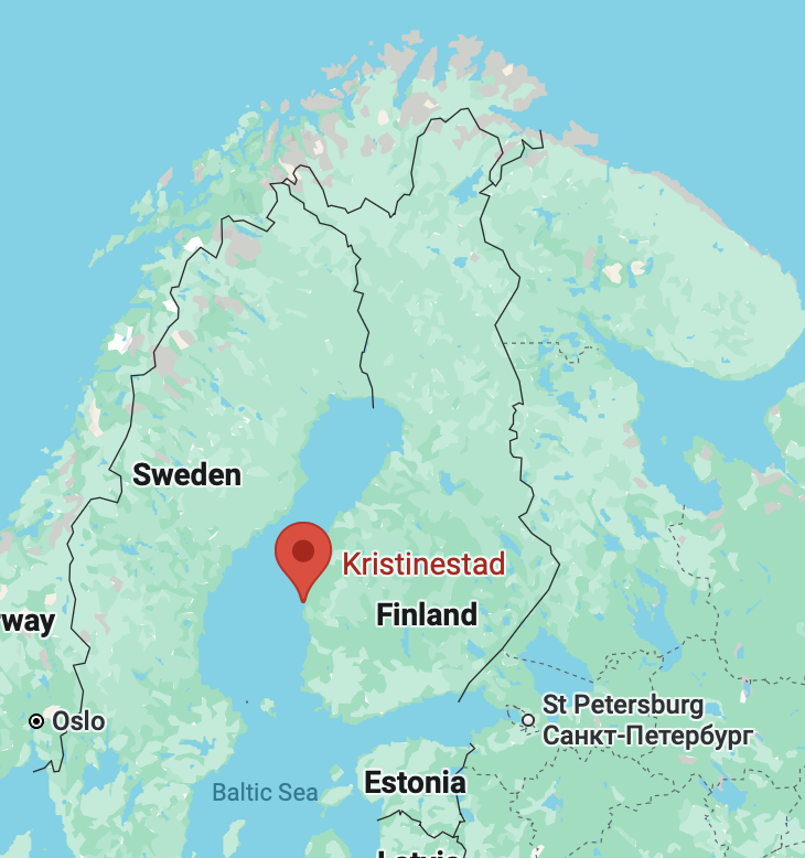 map of Finland and Kristinestad